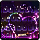 Neon Love Heart Keyboard 10001003