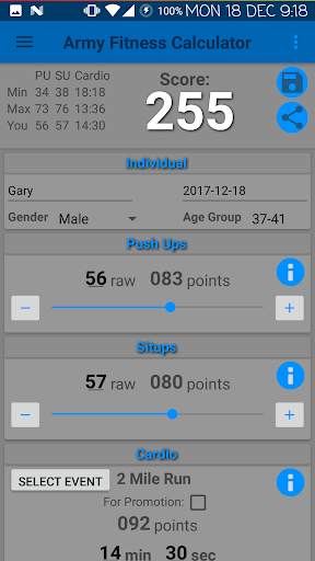 Army Fitness Calculator (ACFT/APFT) screenshot 7