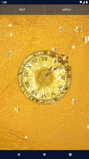 Gold Glitter Clock Wallpaper screenshot 6