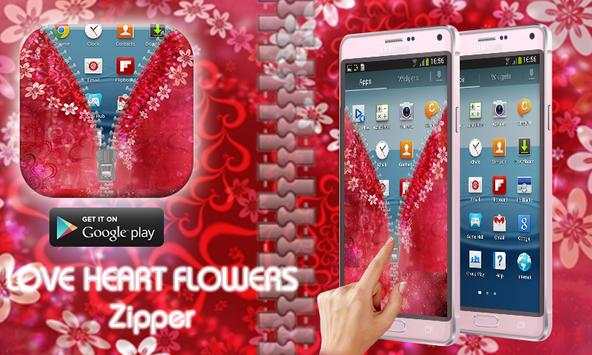 Love Heart Flowers Zipper Lock screenshot 1