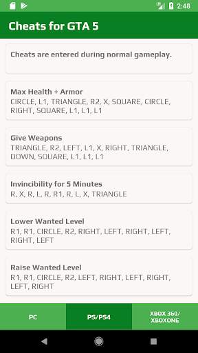 Cheats For Grand Theft 5 screenshot 2