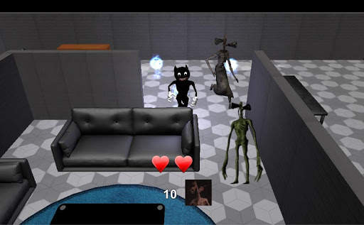 Angry Cartoon Cat Night Siren Head Versus screenshot 3