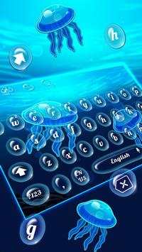 Blue Jellyfish Keyboard Theme screenshot 1
