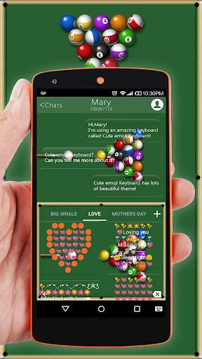 Snooker Emoji Keyboard Theme - Ball Pool screenshot 7