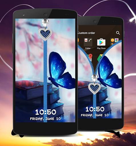Butterfly Zipper Lock Screen screenshot 4