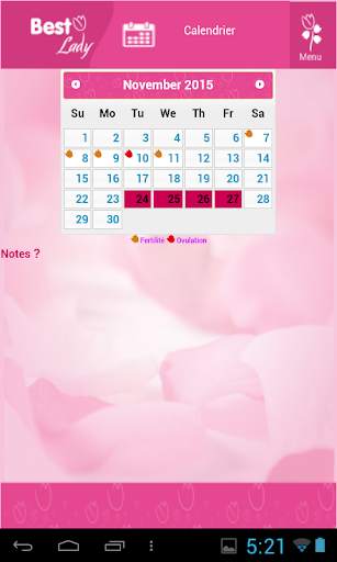 Calendrier Bestlady screenshot 2