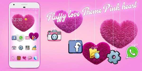 ❤Fluffy diamond Hearts Theme: Pink Launcher screenshot 5