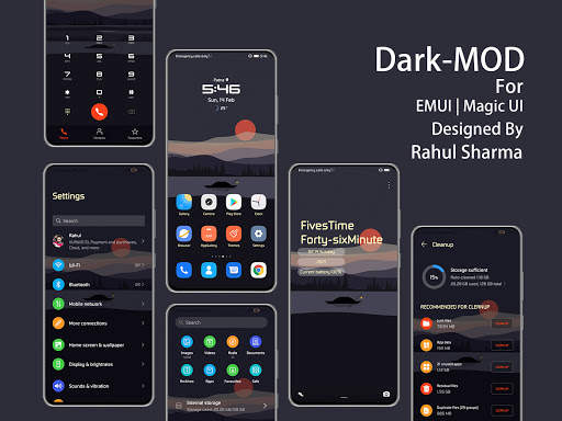 Dark-MOD EMUI 10.1 | EMUI 9.1 Theme screenshot 1