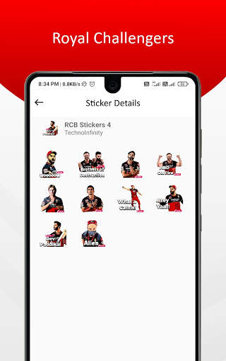RCB Stickers & Animated Stickers for WhatsApp screenshot 5