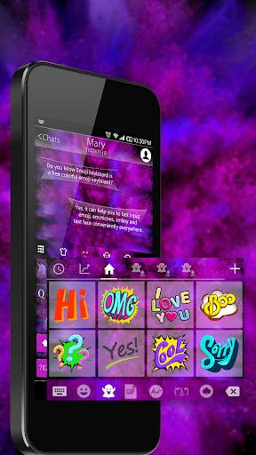 Grand Purple Emoji Keyboard Theme screenshot 3