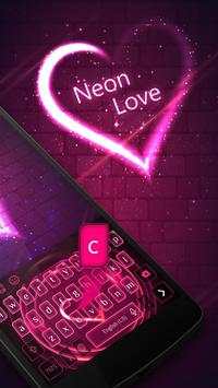 Neon Love Keyboard Theme screenshot 3