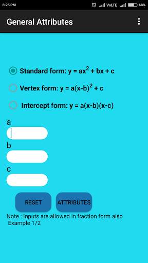Parabola Solver 3 تصوير الشاشة