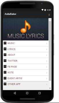 Anita Baker Music Lyrics screenshot 1