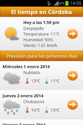 El tiempo en Córdoba screenshot 1