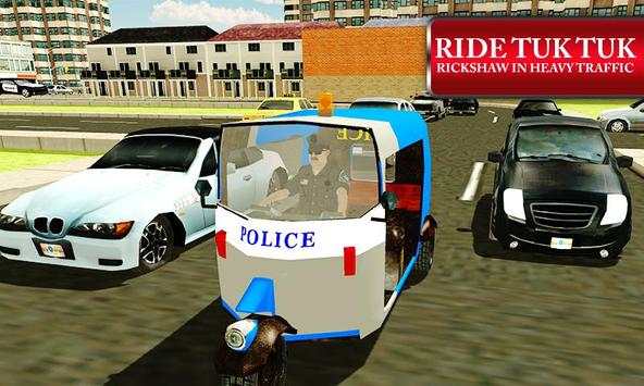 Police Tuk Tuk Rickshaw Sim screenshot 2