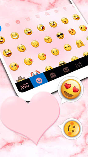 Pink Marble Heart Keyboard Theme screenshot 3