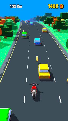 Rainbirth Motor race Traffic Bikes Blocky Rider screenshot 1