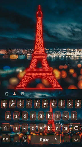 Paris Neon night  Eiffel Keyboard स्क्रीनशॉट 4