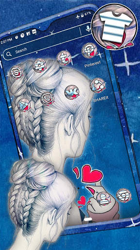 Girl Sketch Launcher Theme screenshot 3