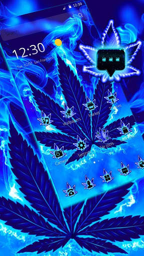 Blue Flame Weed Theme 2 تصوير الشاشة