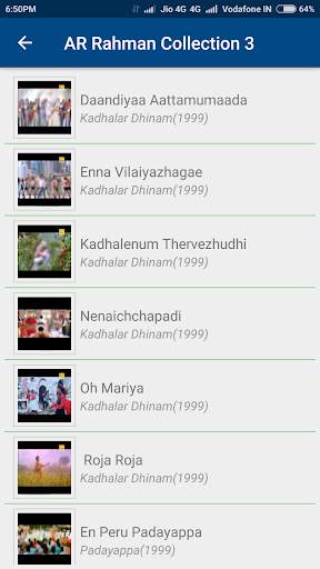 A R Rahman Tamil Hit Songs screenshot 4