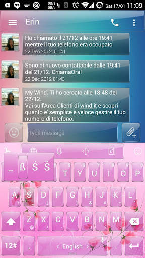 Keyboard Theme Glass Pink Flow screenshot 4