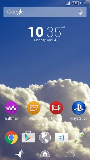 Clouds Xperia Theme screenshot 1
