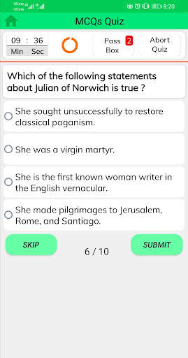 English Literature MCQs Tests 6 تصوير الشاشة
