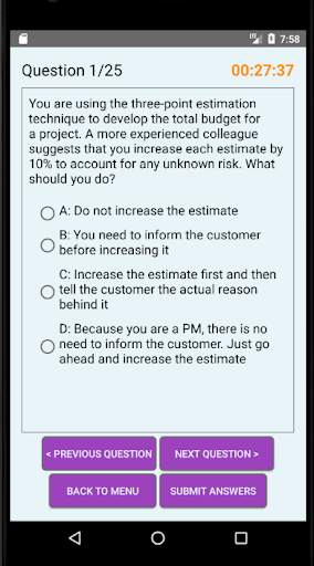 2021 PMP® Exam Simulator PMBOK® 6th Edition screenshot 4