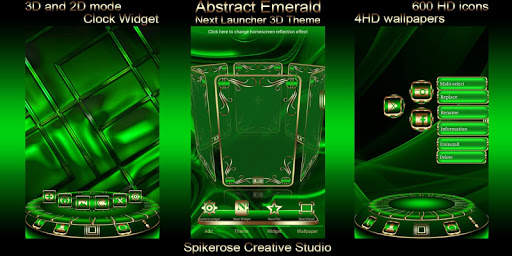 Abstract Emerald 3D Next Launcher theme screenshot 2