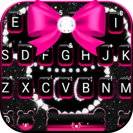 Glitter Bow Minny Tema Tastiera icon