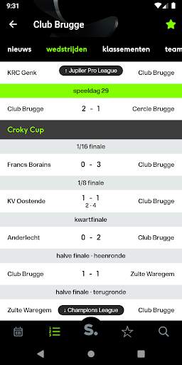 sporza voetbal screenshot 3