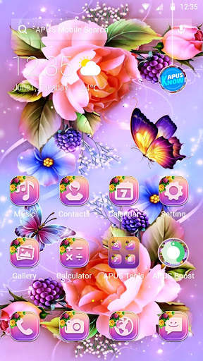 Shine Flower APUS Launcher theme screenshot 1