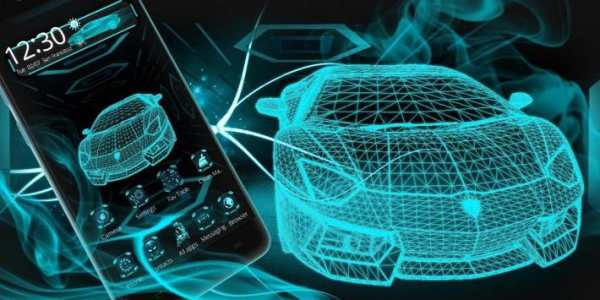 3D Neon Car Blue Theme screenshot 4