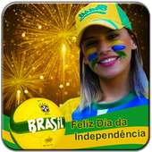Brazil Independence Day Photo Frame: Face Flag logo