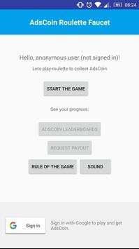 AdsCoin Roulette Faucet screenshot 1