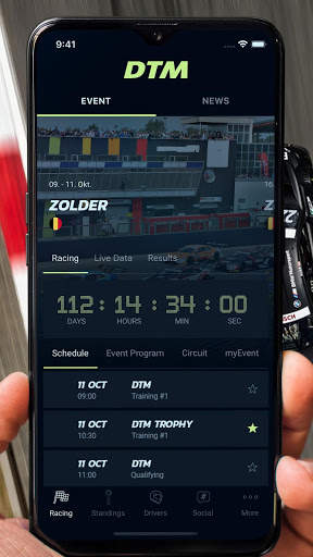 DTM – the official App screenshot 1