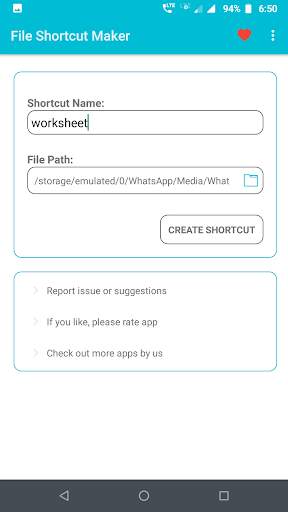 File Shortcut Maker - Create Shortcut for files screenshot 1