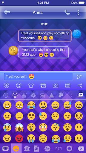 Purple Emoji Keyboard Wallpaper screenshot 1