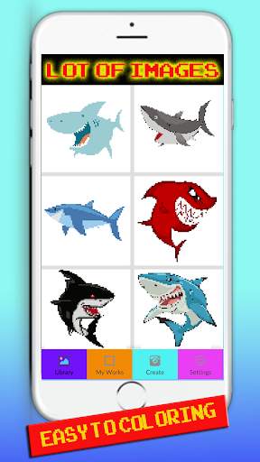Shark Coloring By Number Pixel screenshot 1