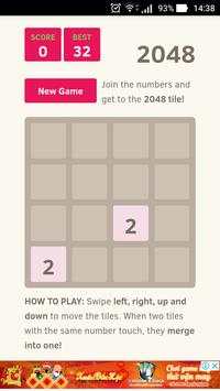 Mini Game 2048 ( Simple game - Relaxing game ) स्क्रीनशॉट 2