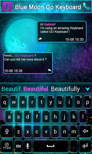 Bluemoon GO Keyboard Theme screenshot 3