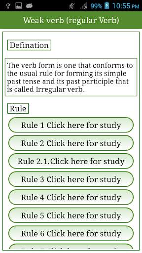 Verbs English Strong and Weak screenshot 5