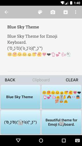 Blue Sky Emoji Keyboard Theme screenshot 4