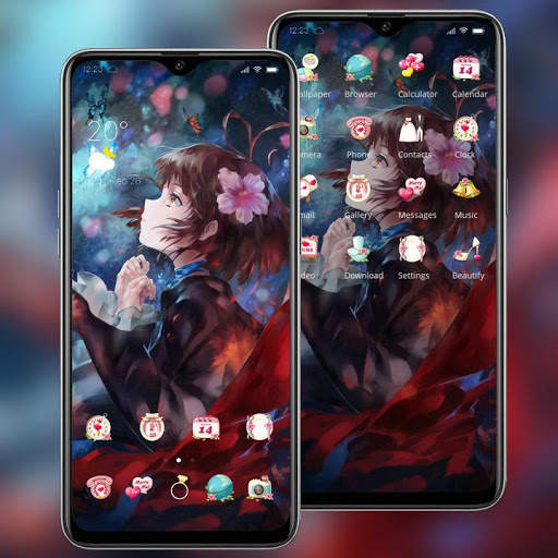 Beautiful anime girl butterfly theme screenshot 2
