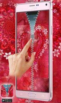 Love Heart Flowers Zipper Lock screenshot 3