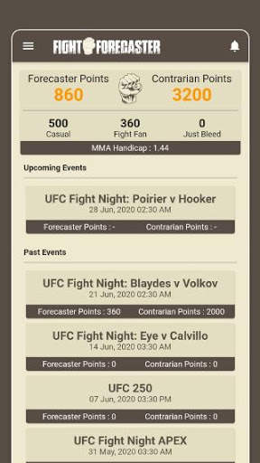 Fight Forecaster MMA स्क्रीनशॉट 1