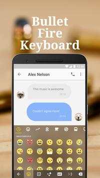 Bullet Fire Emoji Keyboard Theme for Facebook screenshot 1