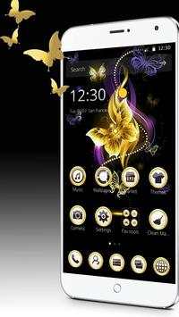 Golden Butterfly theme lock screen White jade screenshot 1