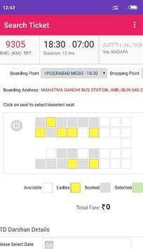 APSRTC Online Reservation | Select your Seat screenshot 5